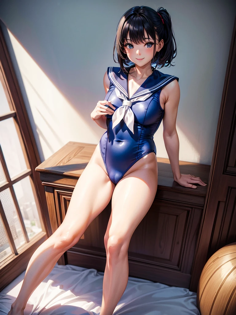 Highest quality,Highest Resolution,Sailor Leotard,High leg,smile,Bedroom,