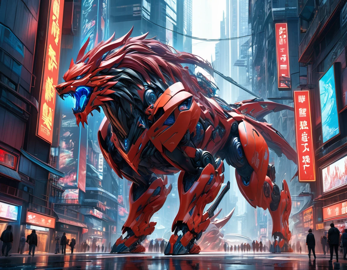 A mecha dragon,Mecha Chinese dragon,A technology background that is ahead of the future,Domineering,multiple lighting sources,Complex structures,Cyber city background,Buildings,the night,with light glowing,((tmasterpiece,best qualtiy)),illustration,Ultra-detailed 8K,Clear focus,A highly detailed,Professional lighting,Colorful detailed,