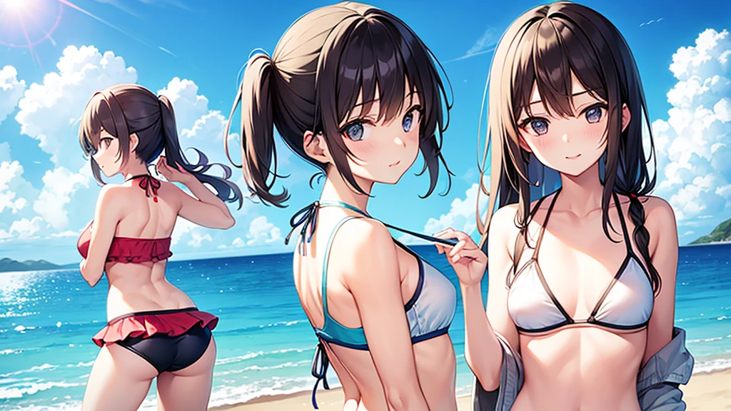 fine、tomboy、bikini、Swimwear、2 girls