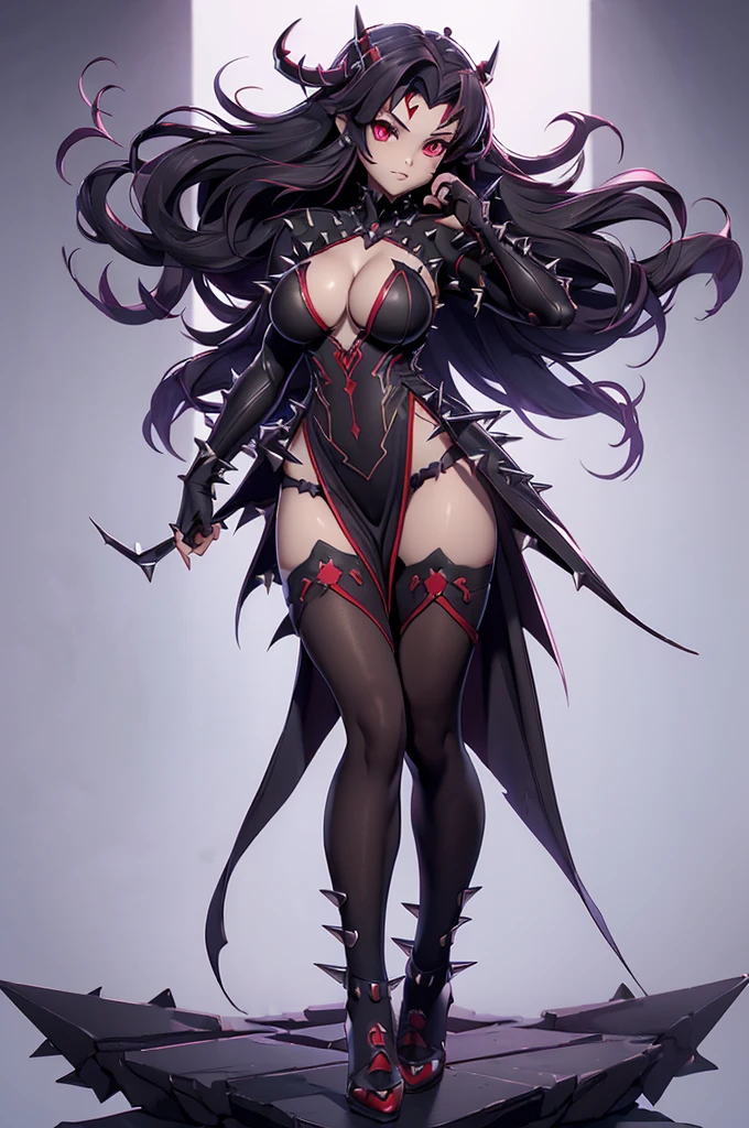Scarlet Castlevania, (Scarlet Castlevania), tenebrosa, standing alone, ray tracing, 3D style, 3dmm, ((3 poses per photo)), ((3 poses in each photo)), fully body,(from front view),(Rear view), (view on the left), blackstockings, Tear at the waist,(((3 poses per photo))),((symetry)) ,((ultra realistic skin)),(minimalist details),((large open dress with v-cuts)),(((dress with spikes))),(((slits between the legs))),(((well-defined groin))),(drawn curve),(((necklines))),(((thick and beautiful legs))),(((big boobies)))