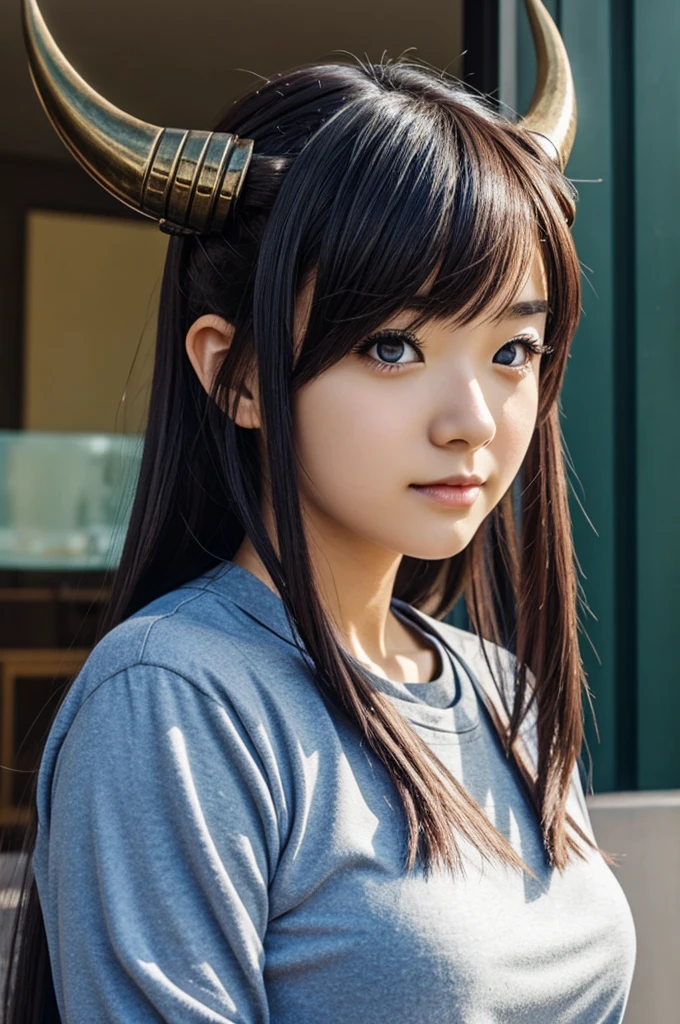 Anime girl with cool dragon horns