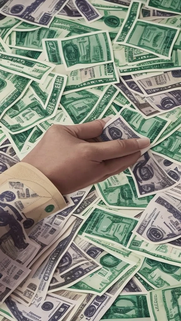 Money is falling from the sky.