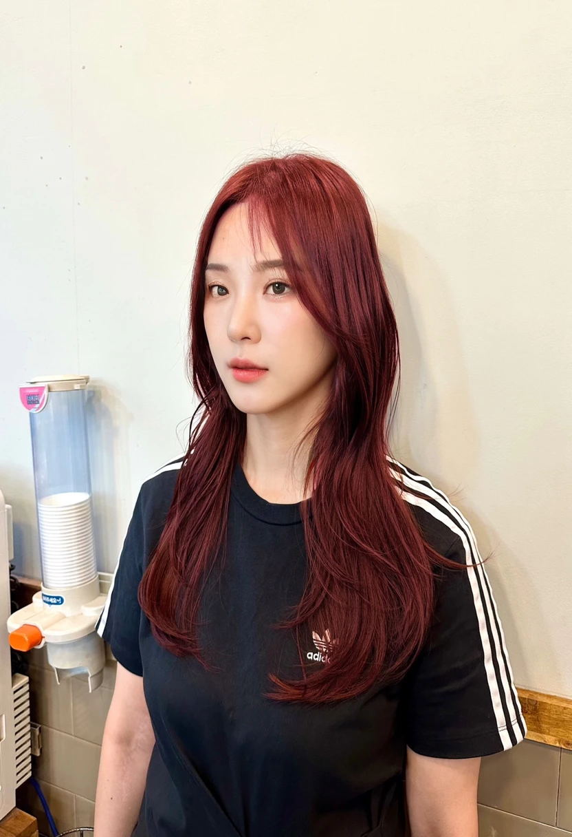 Best Quality, 8k, Masterpiece, (Portrait: 1.3), (photo realistic:1.4), (hyper realistic:1.4), 
Sharp Focus, looking at viewer, (smoother lighting:1.1), (increase cinematic lighting quality:0.9), 
realistic lighting, backlighting, light on face, ray trace, (brightening light:1.2), (Increase quality:1.4), sharp detail,
 (best quality real texture skin:1.4), finely detailed eyes, black_eyes, finely detailed face, 25 year old Korean woman
