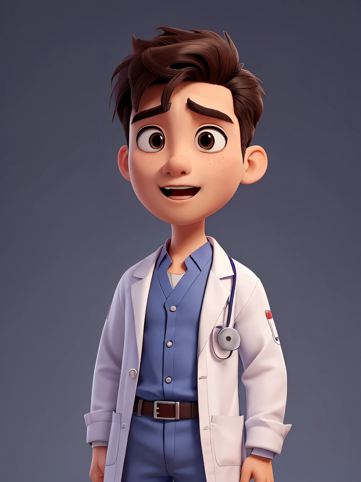 young handsome male, opened mouth, super surprised and frightened, asian young doctor is surprised and amazed with doctor uniform, dynamic pose, simple background, detailed eyes, best quality, masterpiece
