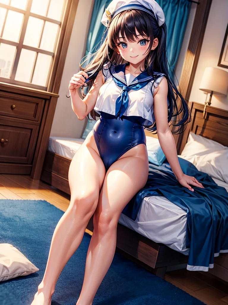 Highest quality,Highest Resolution,Sailor Leotard,High leg,smile,Bedroom,