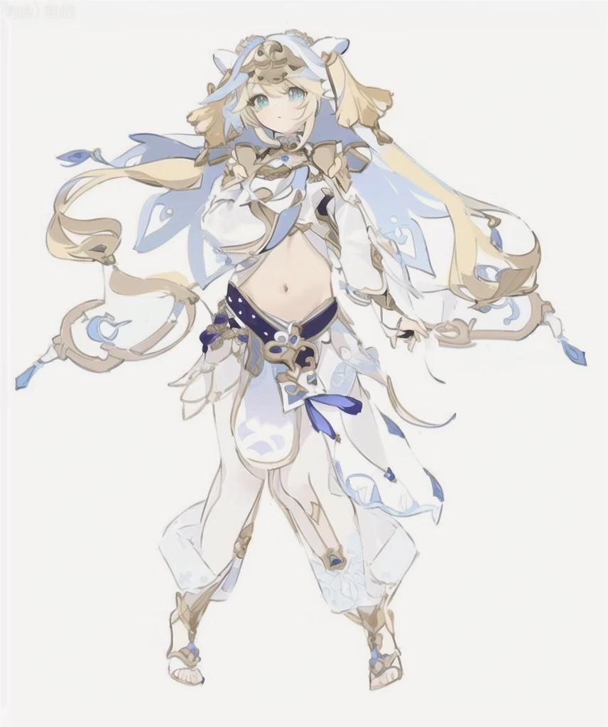 Anime character design of a woman with a sword and armor, Genshin Impact impact character, Anime Goddess,  Suitable for whole body, Clear clothing design,  keqing from Genshin Impact impact, Genshin Impact, Adaptable personality, Anime character design, Genshin Impact impact style, Clear Eyes concept art, Egyptian dancer, exotic, Multiple Actions