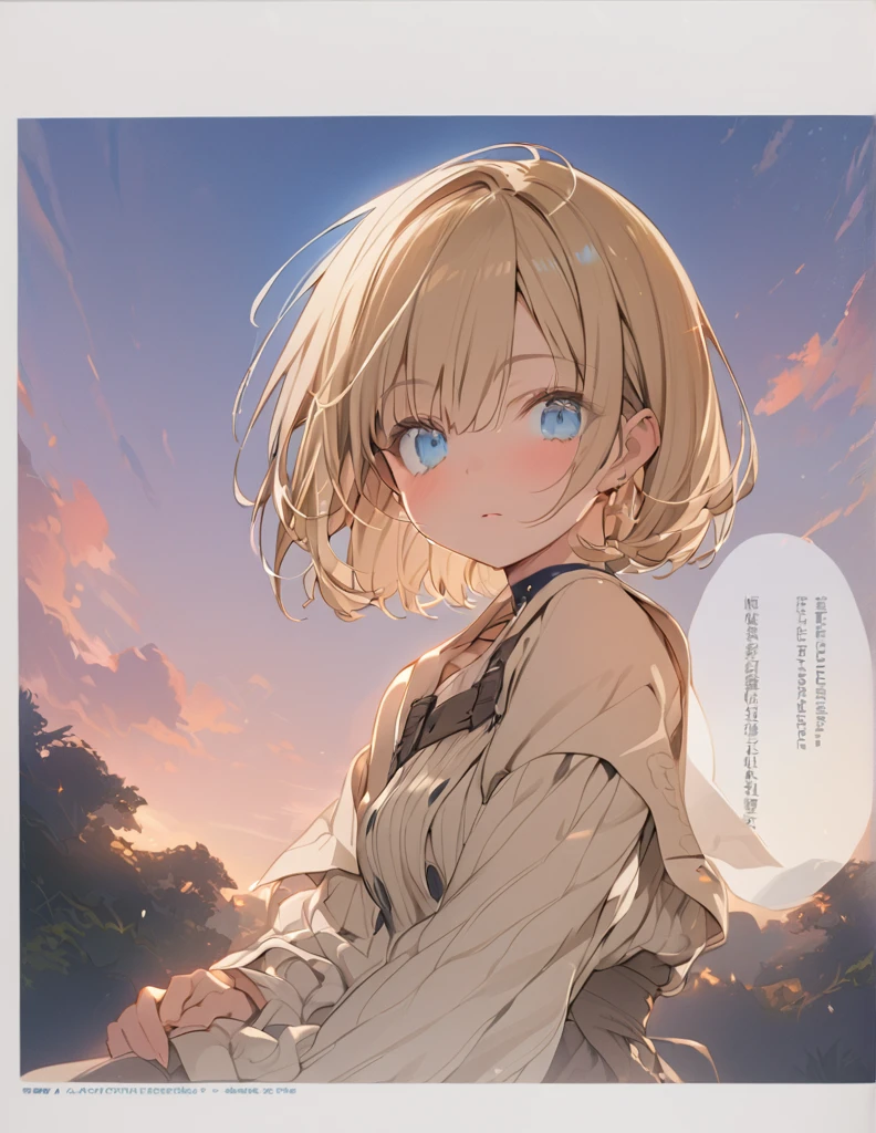 masterpiece blonde girl (Short Bob Hair:1.4),(blue eyes)