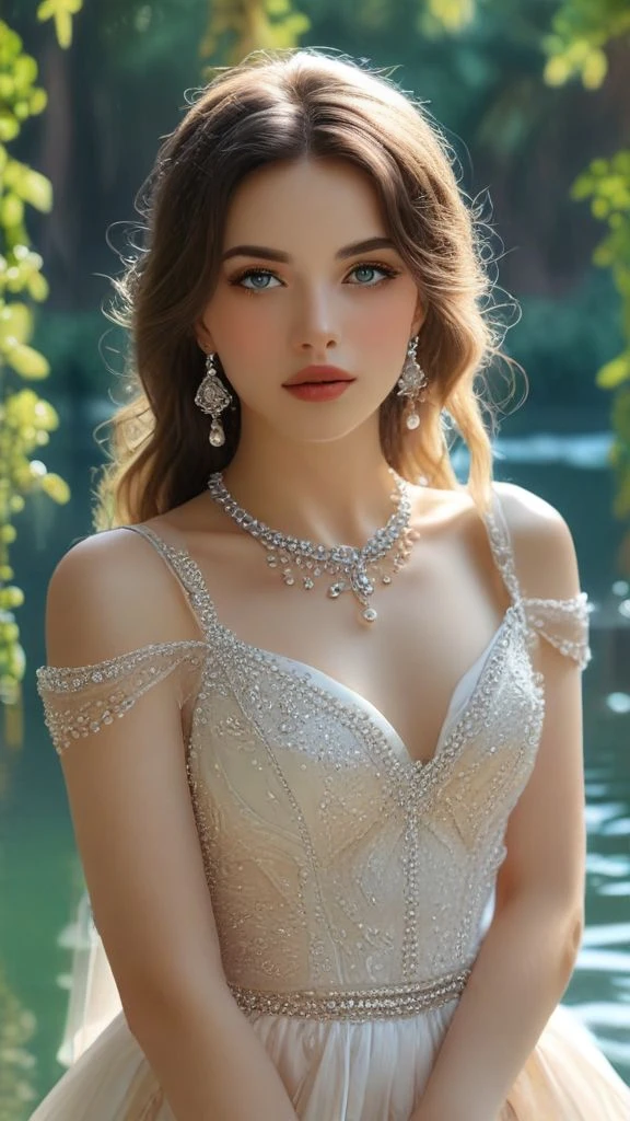The photo faithfully depicts an intelligent young pretty woman