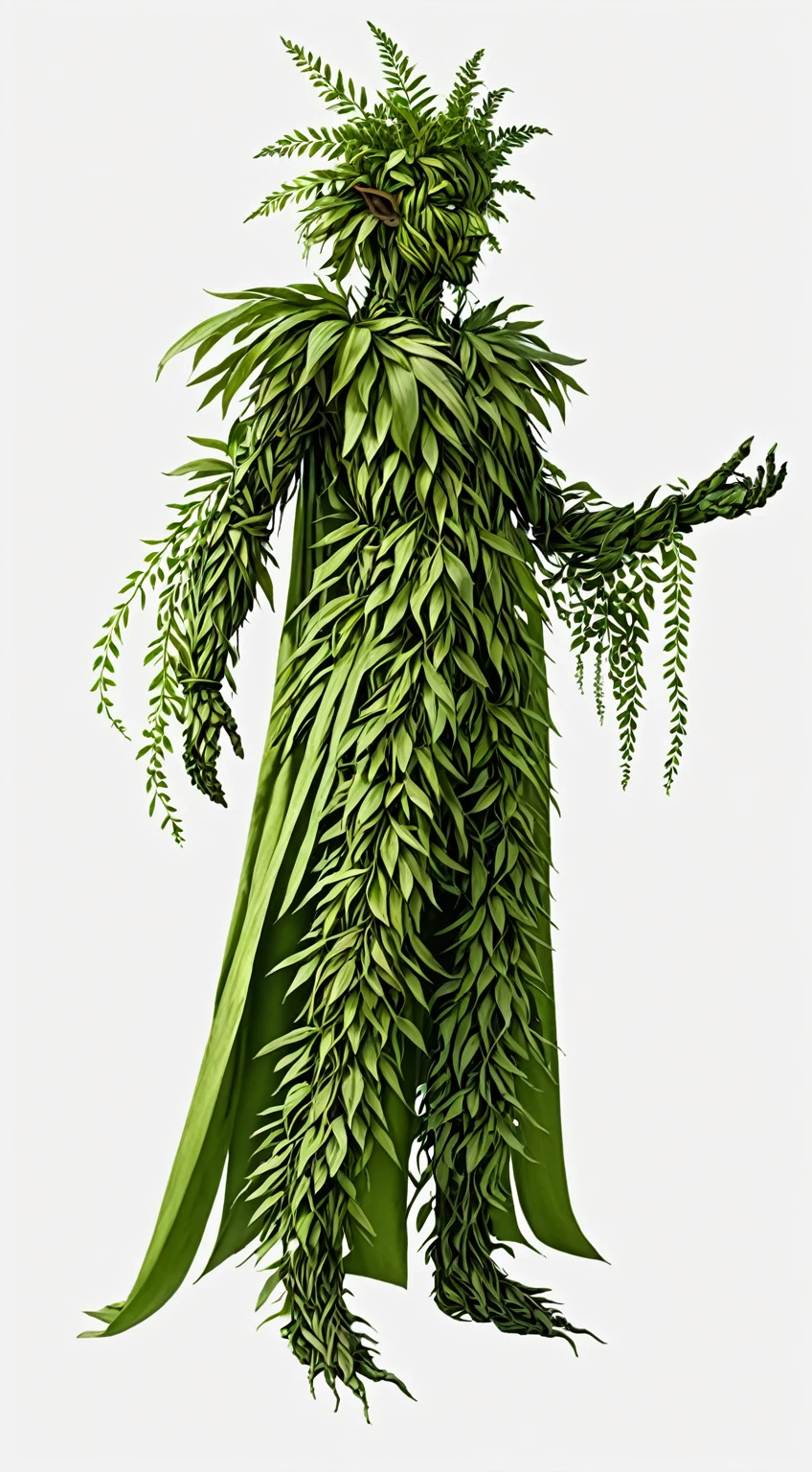 Humanoid being made of plants