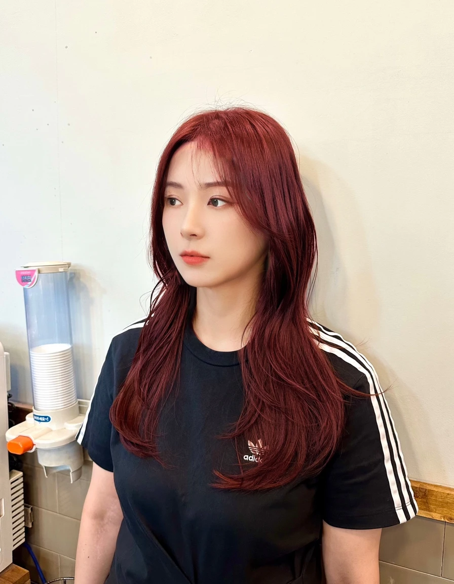 Best Quality, 8k, Masterpiece, (Portrait: 1.3), (photo realistic:1.4), (hyper realistic:1.4), 
Sharp Focus, looking at viewer, (smoother lighting:1.1), (increase cinematic lighting quality:0.9), 
realistic lighting, backlighting, light on face, ray trace, (brightening light:1.2), (Increase quality:1.4), sharp detail,
 (best quality real texture skin:1.4), finely detailed eyes, black_eyes, finely detailed face, 25 year old Korean woman