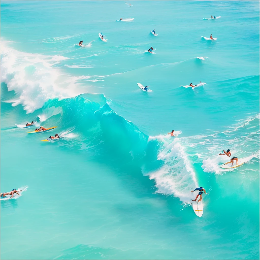 surfers are riding the wave in the ocean on their surfboards, Vision，surf, 站在surf板上, surf摄影, Turquoise Ocean, dream wave aesthetic, turquoise water, A lot of oceans, ((wave, Amazing wallpapers, Stunning visuals, Ocean Tide, A photo of the ocean, soaring wave, azure wave of water, Blue water, swim in the sea, clear blue water，surf，Summer style，Beach