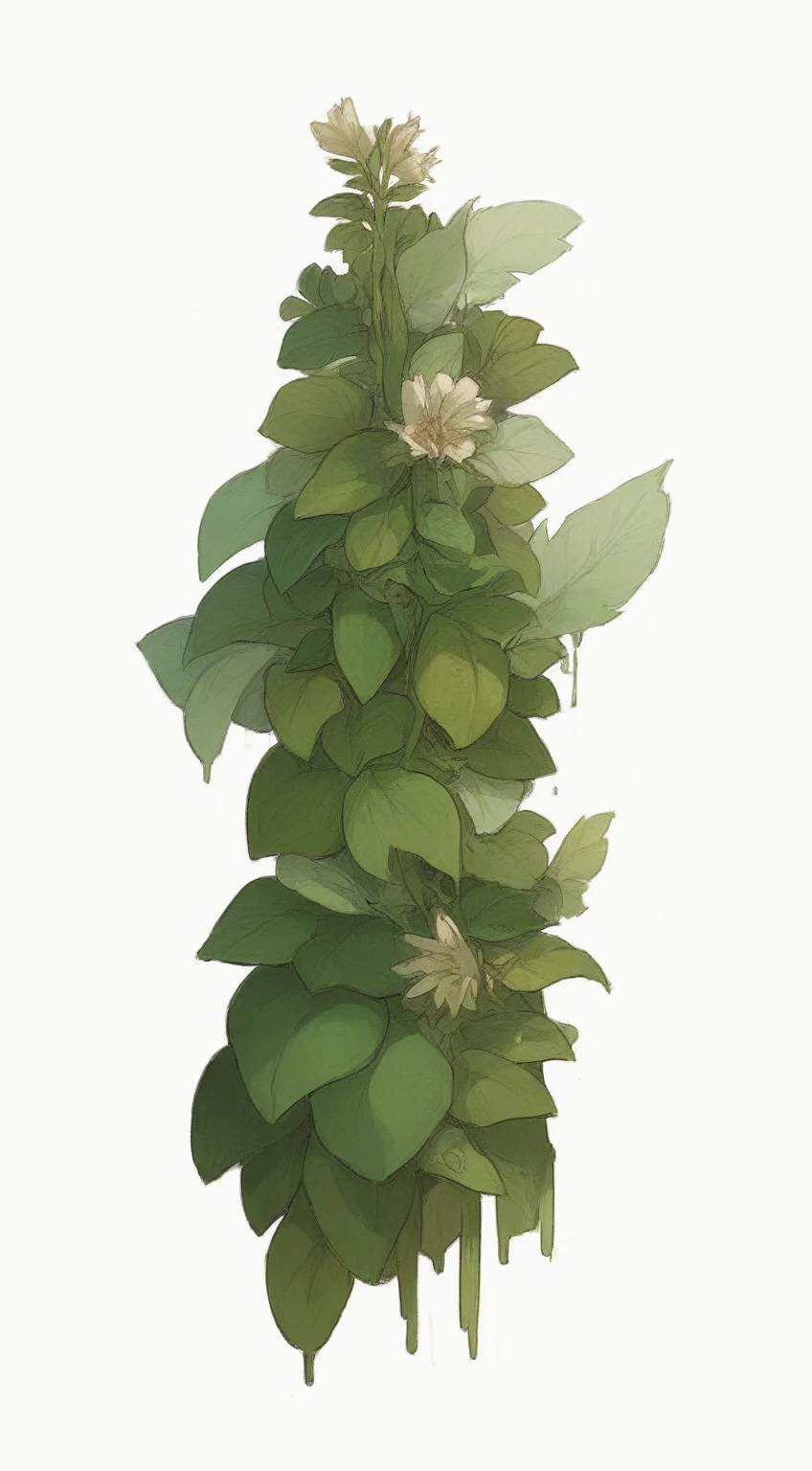 Humanoid being made of plants