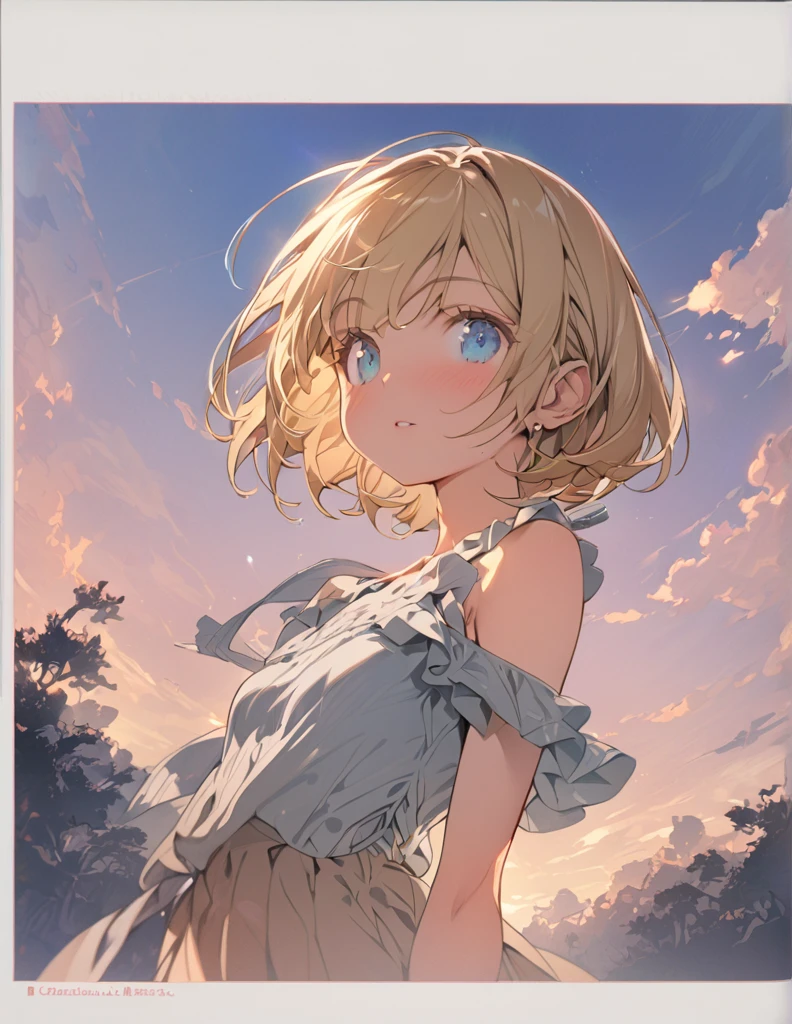 masterpiece blonde girl (Short Bob Hair:1.4),(blue eyes)

