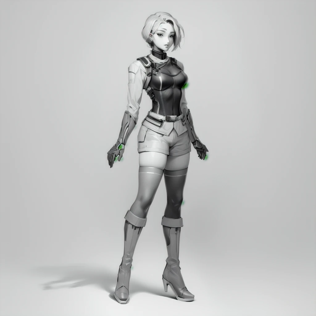 Enhance render style, grey color scheme, monochrome