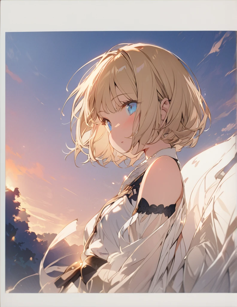 masterpiece blonde girl (Short Bob Hair:1.4),(blue eyes)