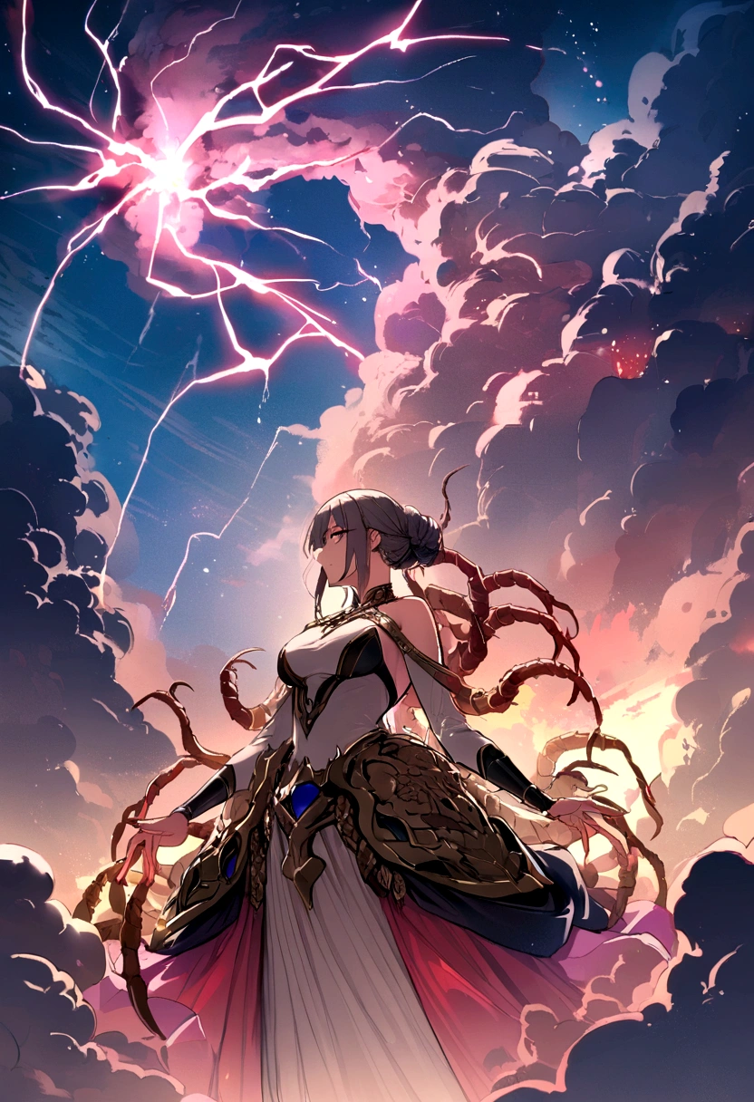 Thousand-Armed Kannon、Super Beauty、god、colorful、20age、Beauty、Sky、thunder
