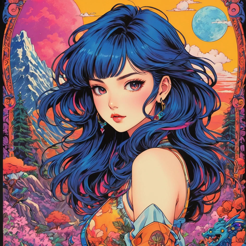 renaissance style anime artwork Suehiro Maruo, (80s Style:0.65) (Written by hand, anime:1.2) (girl:0.8) , Analog VHS Distortion, Intricately detailed line drawings, Vibrant colors, Hispanicola, Hisui Sugiura, Goth Art, Concept Art, A Japanese artist who shows off his unique style through hand-drawn illustrations. The artwork features a girl with striking details and Vibrant colors, Reminiscent of analog VHS tapes with distortion effects. Throughout the work、The artist's signature intricate linework is clearly evident.。, Highlighting its intricacy and attention to detail. This captivating artwork belongs to the Goth Art genre and bears the mark of Hisui Sugiura, one of the most celebrated artists in the Hispanicola movement. Concept Artアシスタントの丸尾末広氏による協力, This masterpiece is highly original. . anime style, Key Visual, Vibrant, studio anime, Very detailed . Realistic, perspective, Light and shadow, Religious or mythological themes, Very detailed