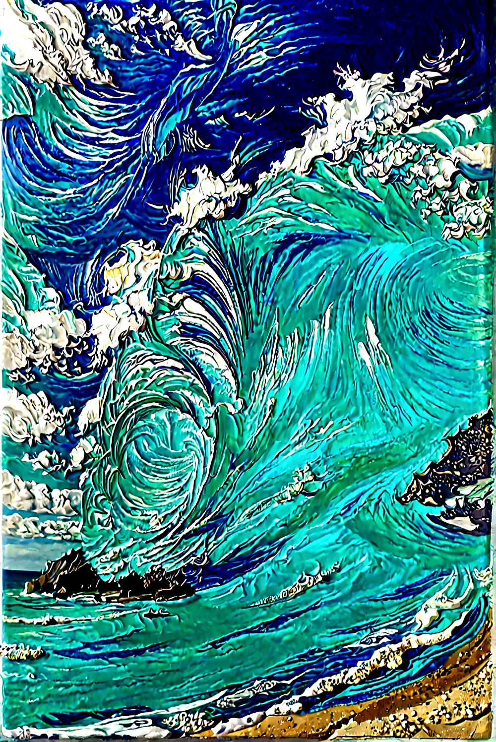 Vision，surf, 站在surf板上, surf摄影, Turquoise Ocean, dream wave aesthetic, turquoise water,旁边有Beach, ((wave, Amazing wallpapers, Stunning visuals, Ocean Tide, wave, wave, Blue water, swim in the sea, clear blue water，surf，Summer style，Beach