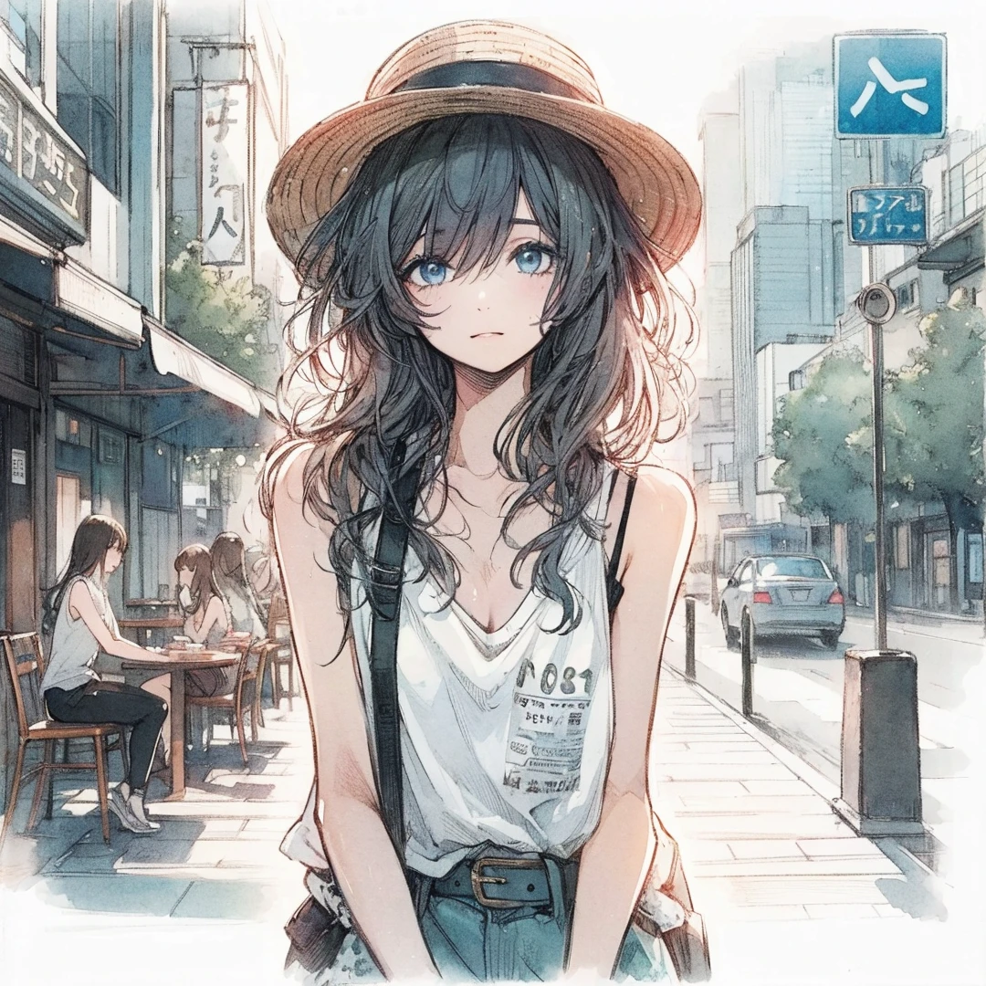 Official art using high-quality hand-drawn watercolor sketch techniques. (best quality,4k,8k,highres,masterpiece:1.2),ultra-detailed,beautiful detailed eyes,A girl with beautiful eyes, everyone, beautiful anime girl, cute anime girl, smooth anime art, anime style, elegant colors, soft lighting, delicate beautiful wet eyes, very coquettish, (beautiful large breast:1.2), (correct hands:1.2),