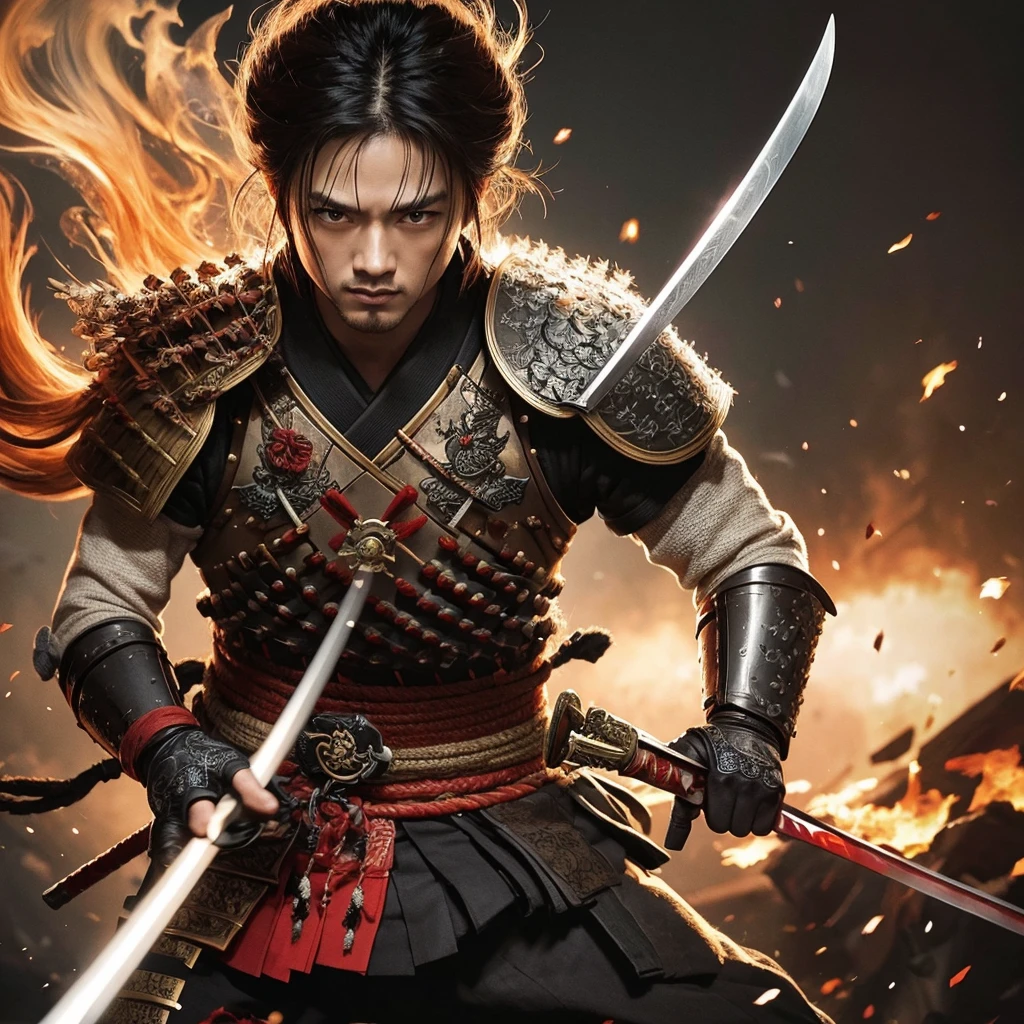 Fantastic illustrations, swords, cool, samurai, amazing effects