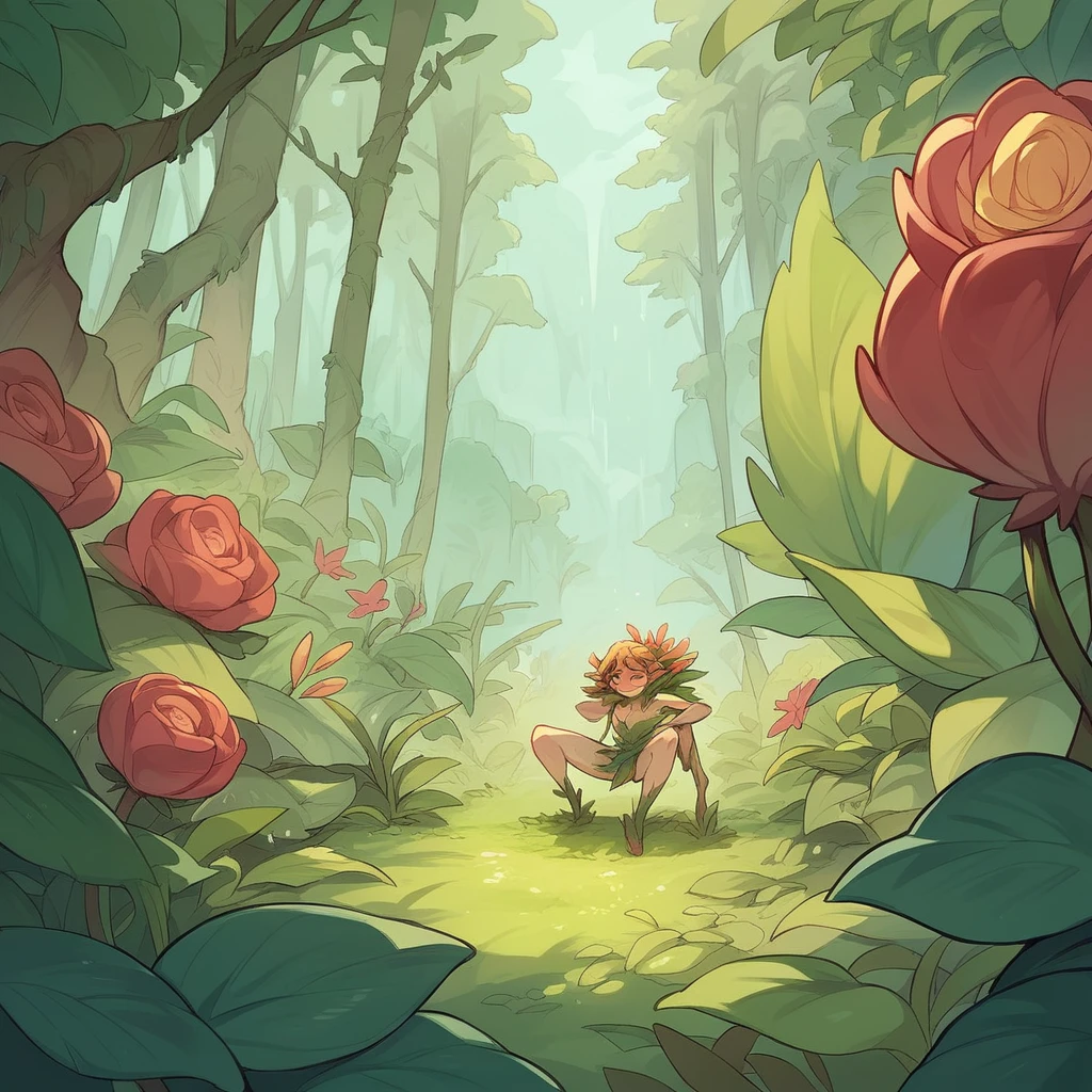 A humanoid being like a dryad with plants coming out of its skin