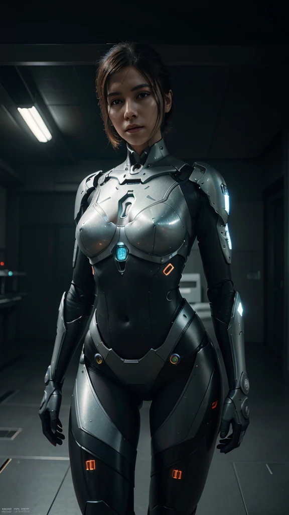 a photo of a robot, by Craig Mullins, intricate body, cell automata, beautiful digital unreal engine 5 , futuristic robot angel, glados, morphosis, vitruvian mecha, perfect android girl, houdini algorithm generative art, neural, 32k, UHD, cinematic chromatic, cinematic lighting, global illumination, chromatic light, photorealistic, ultra detailed, iluminación onírica, dramatic, low-key lighting on a mysterious, photorealistic , ultra photoreal , ultra detailed, intricate details. 