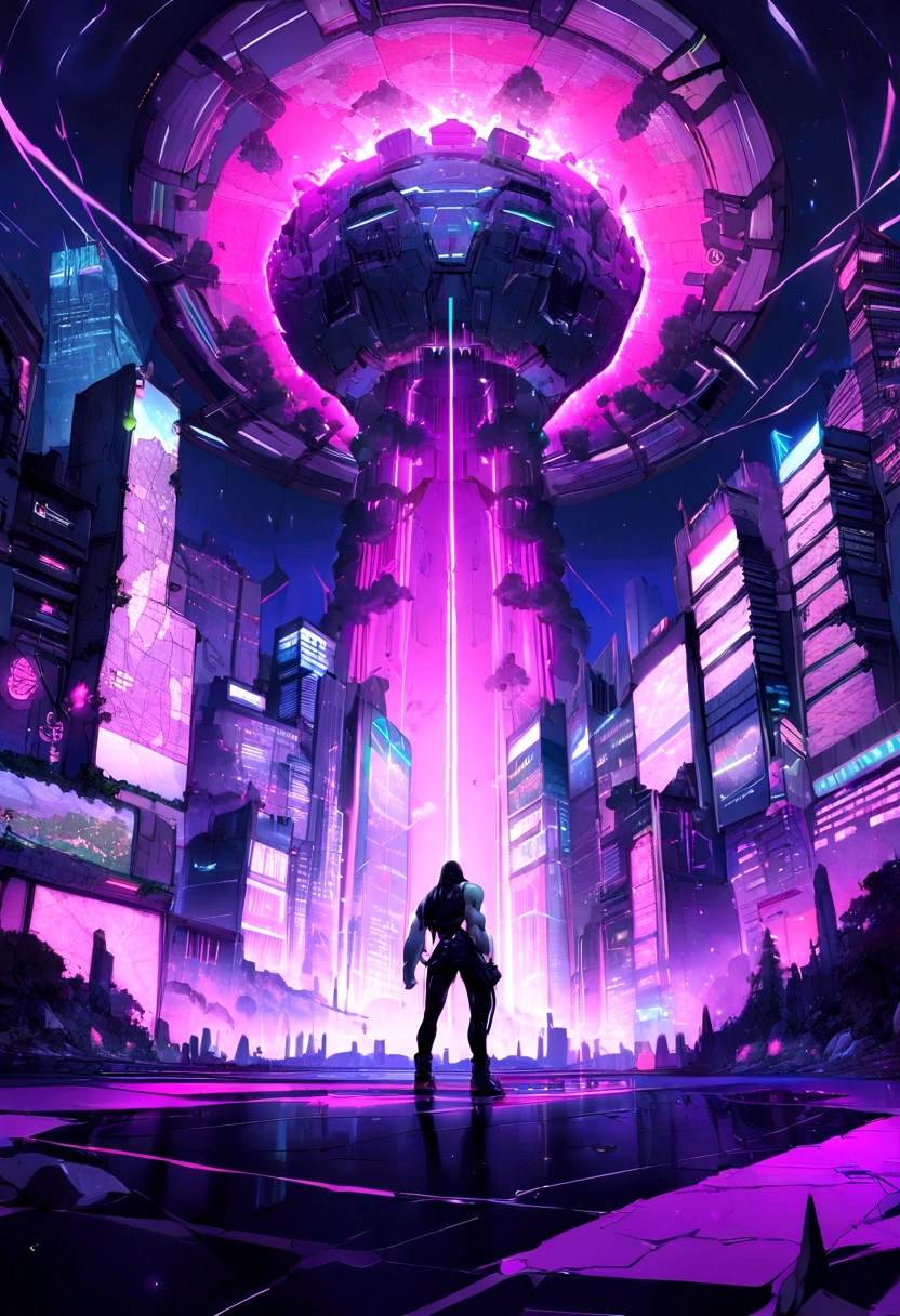 Fictional World, map, cyber punk, City of neon colors, ((High Resolution)), ((Masseter muscle area)), ((Highest quality)), (Very detailed)), Large file size, Full Color