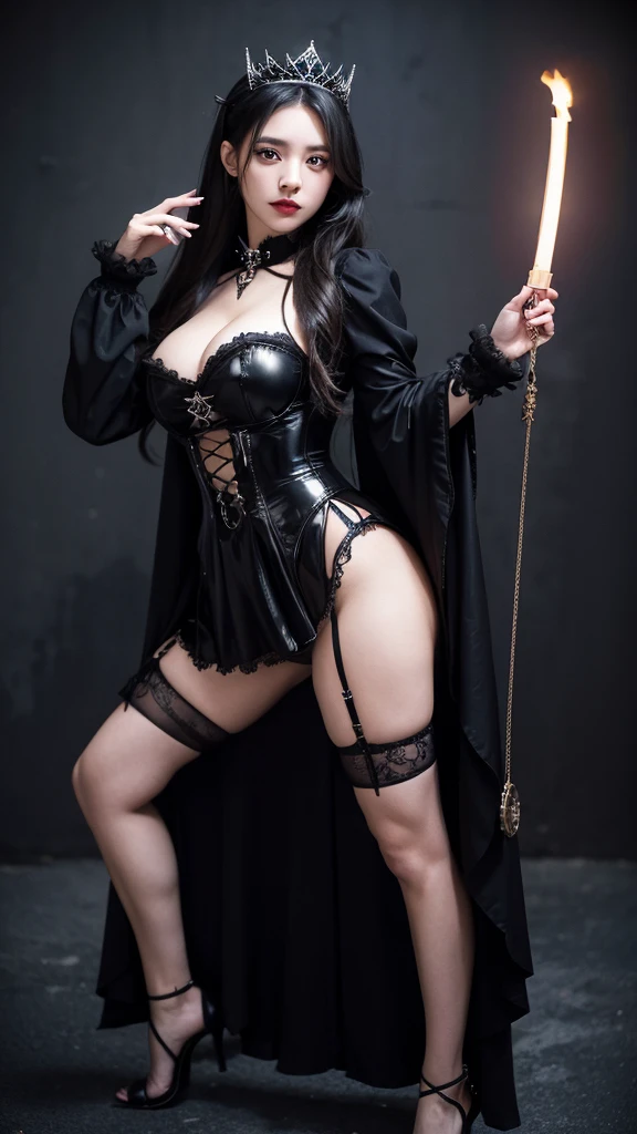 Gothic ta Costume、sexy、Big Breasts、Erotic、A majestic queen、holding a whip in your hand、High heels、Erotic、sadist