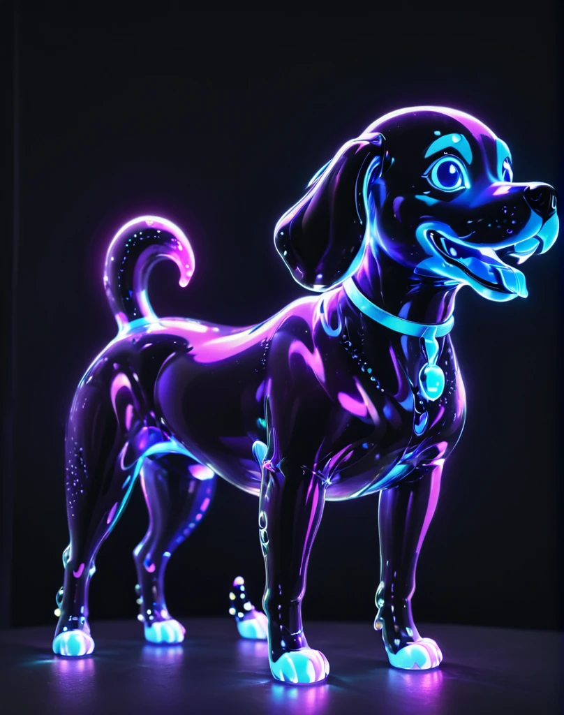 glowing bubble dog
