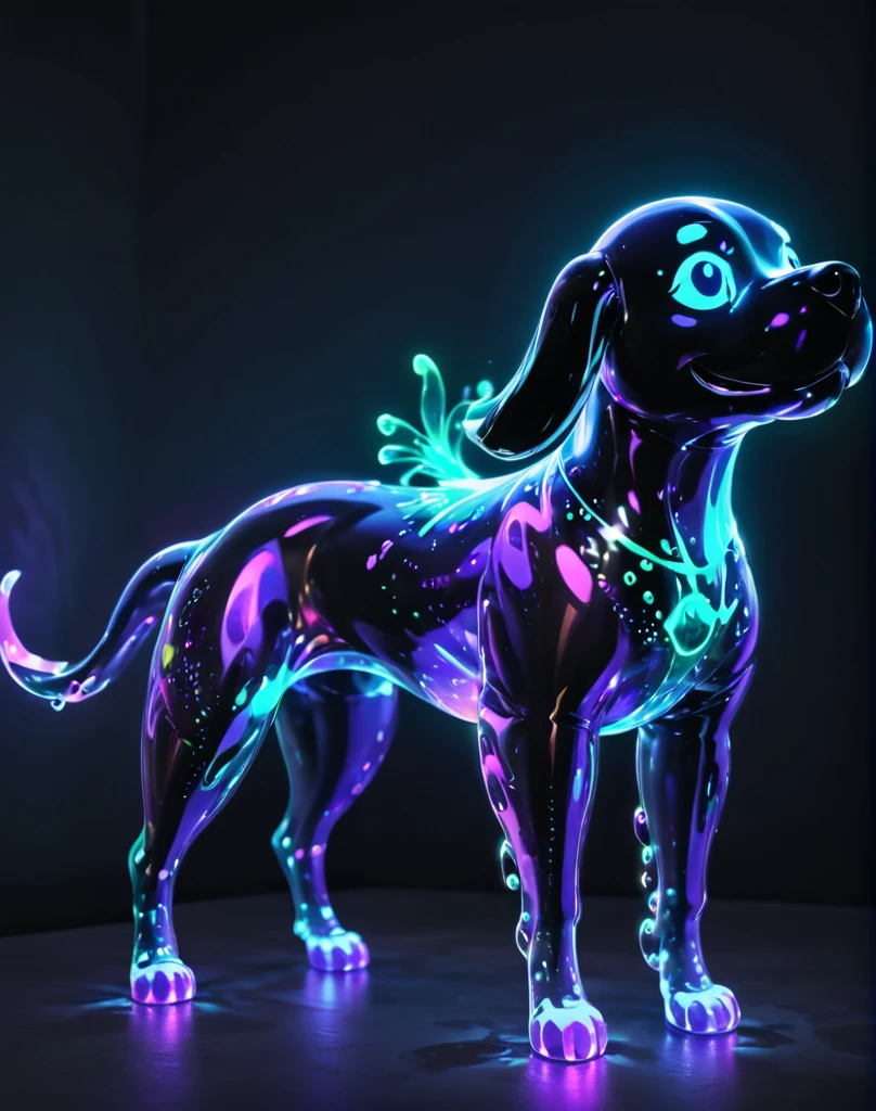 glowing bubble dog