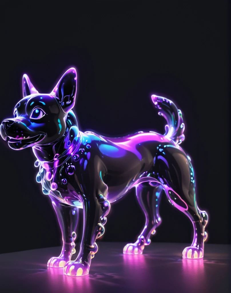 glowing bubble dog