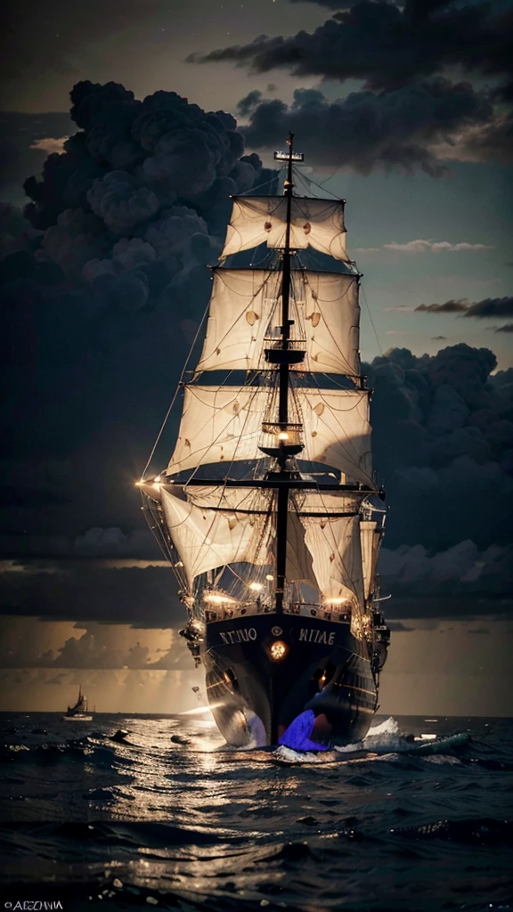 a painting of a ship in the middle of the ocean, a picture, by Francisco Zúñiga, tumblr, romanticism, jesus christ, meme, i_5589.jpeg, after the storm, 2024, foto, 32k, UHD, cinematic chromatic, cinematic lighting, global illumination, chromatic light, photorealistic, ultra detailed, iluminación onírica, dramatic, low-key lighting on a mysterious, photorealistic , ultra photoreal , ultra detailed, intricate details.
