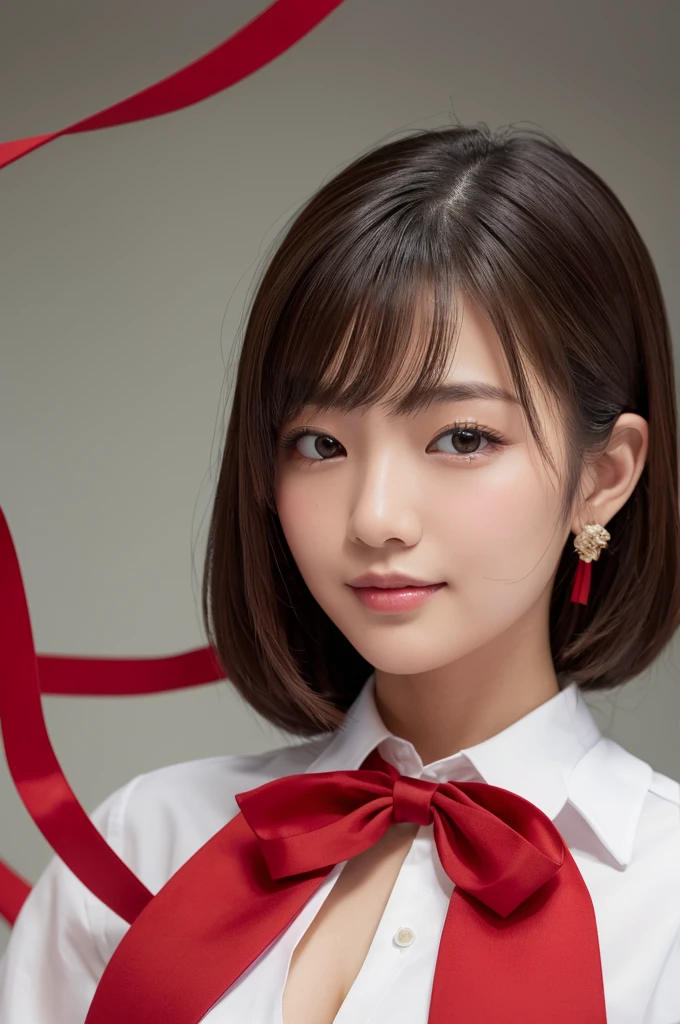 ((SFW、masterpiece、Highest quality、Pieces fly、expensiveest quality、expensiveest level、Best image quality))、(Magazine Cover)、(1 Asian Woman)、A very beautiful and attractive 18-year-old woman、Beautiful light brown hair、Intense black eyes、strong eye expensivelights、Very large breasts、Lip gloss、(cute:1.2)、(expensive detail skin: 1.2)、Perfect Anatomy、smile、((Red ribbon tie、Japanese Girls' expensive 、Dark blue long sleeve jacket、White shirt、Navy blue flared skirt))、((正面より少しFrom below見上げるカメラアングル))、(Skirt flip)、(Grab your skirt、Accurate hands、Five fingers)、((The wind blows up my skirt、Panties exposed.))、((Skirt flip、White panties、shiny texpensives))、Cute Underwear、((Detailed white colored panties))、From below、((from the front))、Angle from the feet、Angle From below、((Angle looking up From below、Show your crotch))、Soft Backlight、Soft Light、Soft natural light、Daytime street、