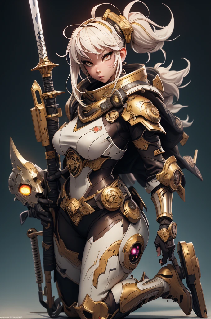 ((Best quality)), ((Masterpiece)), ((Realstic)) and ultra-detailed pchaudography, Tsuande, Pretty Girl Tsuna Jolie fille, cheveux jaune clair, parti, neon light. Elle a ((cheveux blanc)), porte un (Top Tech-Wear) et un (corde noire, motif rouge:1.2) , ((beautiful and aesthetic)), sexy, gros seins, chaud, grosse poitrine, Eigaka E6 A nomadic robot, in the desert, wearing a messy shawl, holding a staff, wearing a large metal hat, rough, rusty, dusty body, thin frame, tall, cyberpunk, Cyborg., Session surreal version of a woman kneeling on one leg holding a sword in her hand, very beautiful cyberpunk samurai, anime cyberpunk art, cyberpunk samurai, cyberpunk anime art, cyberpunk anime, cgsociety 9, technical cyberpunk anime art number , style by maciej kuciara.1girl, samurai armor, demon mask helmet, intricate ornaments, details, cool colors, metallic, Egyptian details, extremely intricate details, luster glossy realistic lighting, trends in cgs society, glowing eyes, facing camera, neon details, surreal details, full body portraits, Japanese atmosphere, global illumination, shadows , octane rendering, 8k, super sharp. cool ta.,