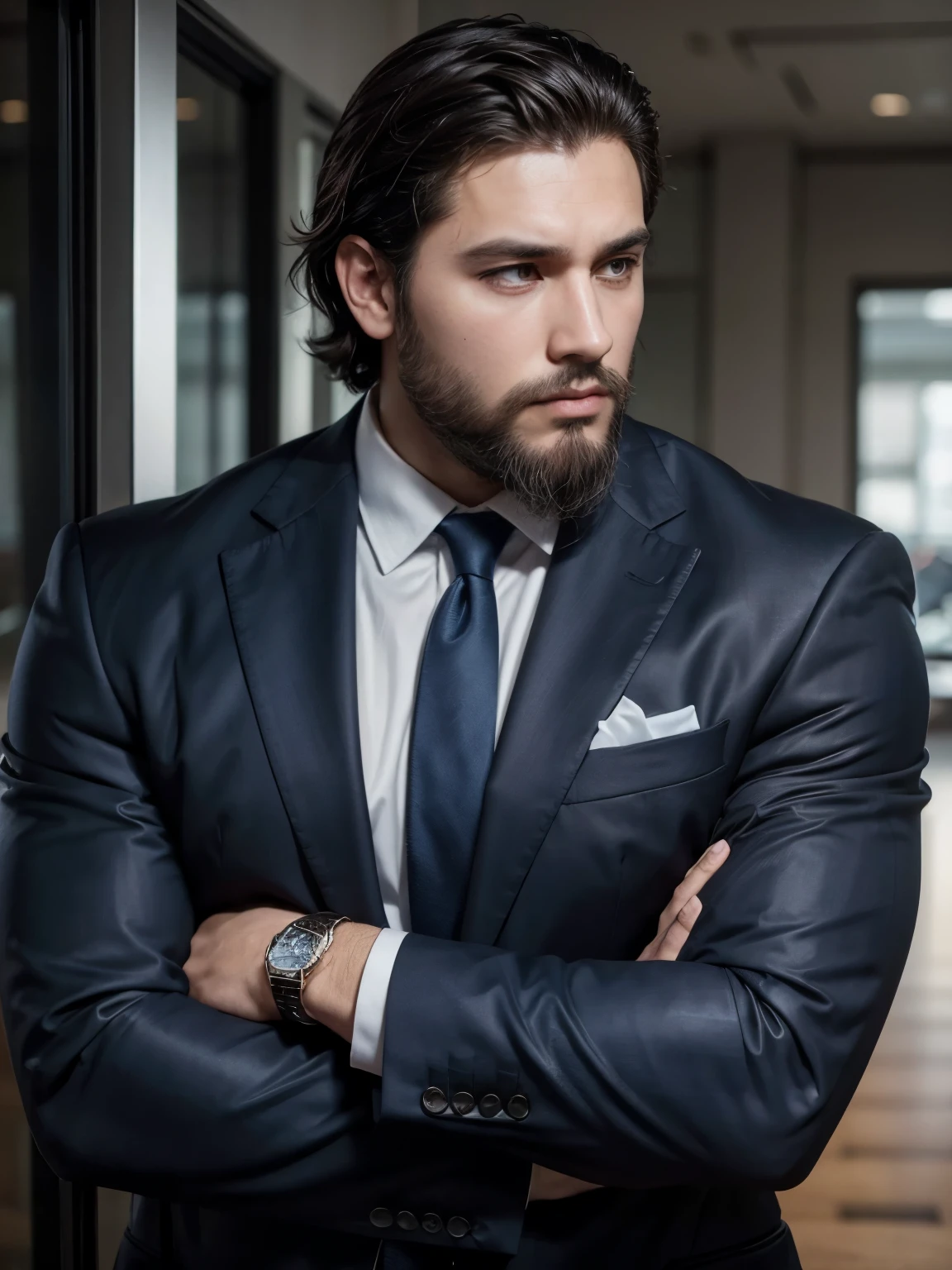 best qualityer, profile pic, masculine, business, blazer, thick man, sem beard, brown skinned, realisitic, professional foto, shorth hair, serious