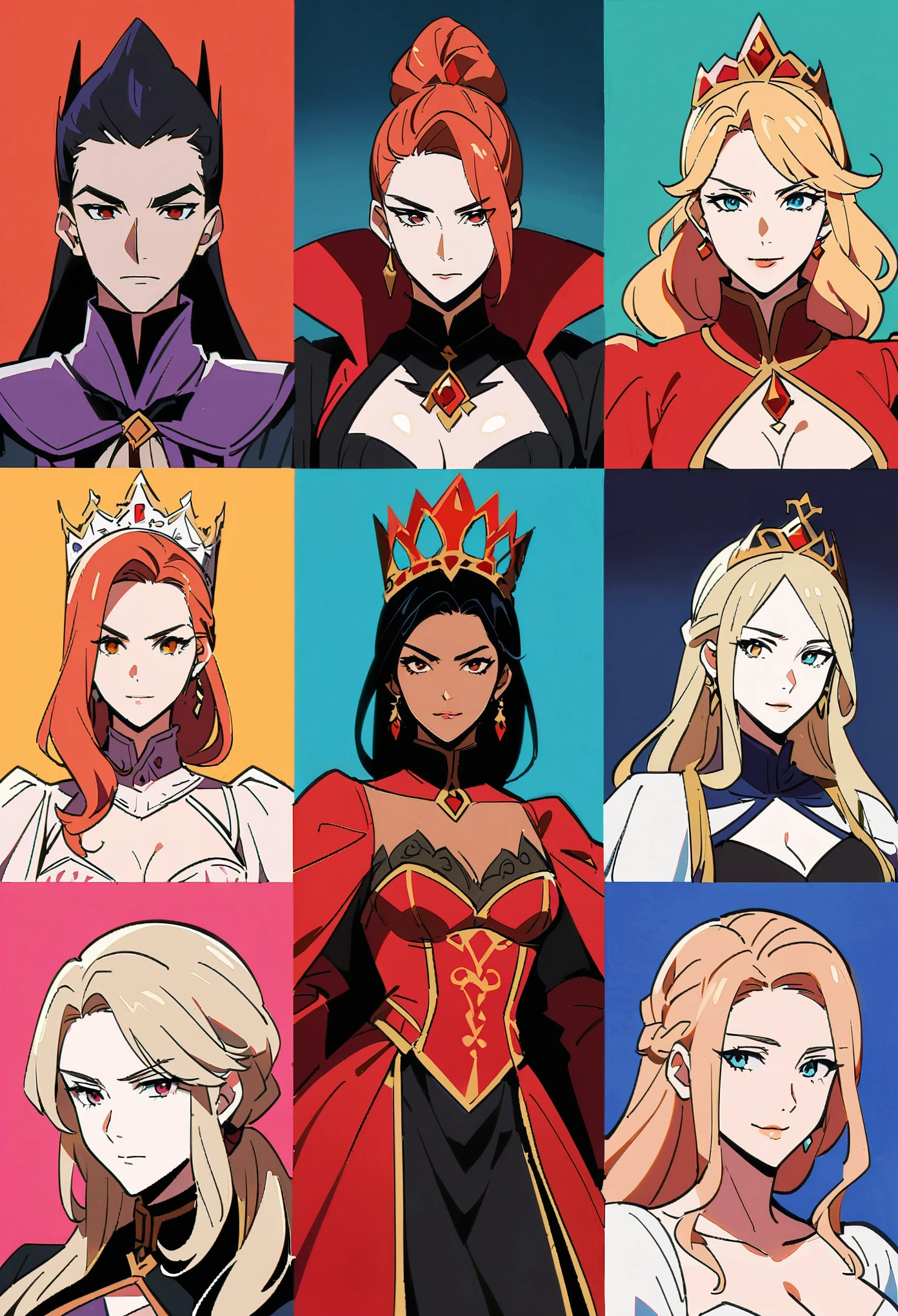 arafed image of a man dressed in a red and black costume, intricate costume design, beautiful vampire female queen, olivia culpo as milady de winter, the red queen, dark ornate royal robes, cate blanchett as medieval queen, portrait of emily blunt as queen, megan fox witch queen, vampire fashion, female disney villain, still from a fantasy movie