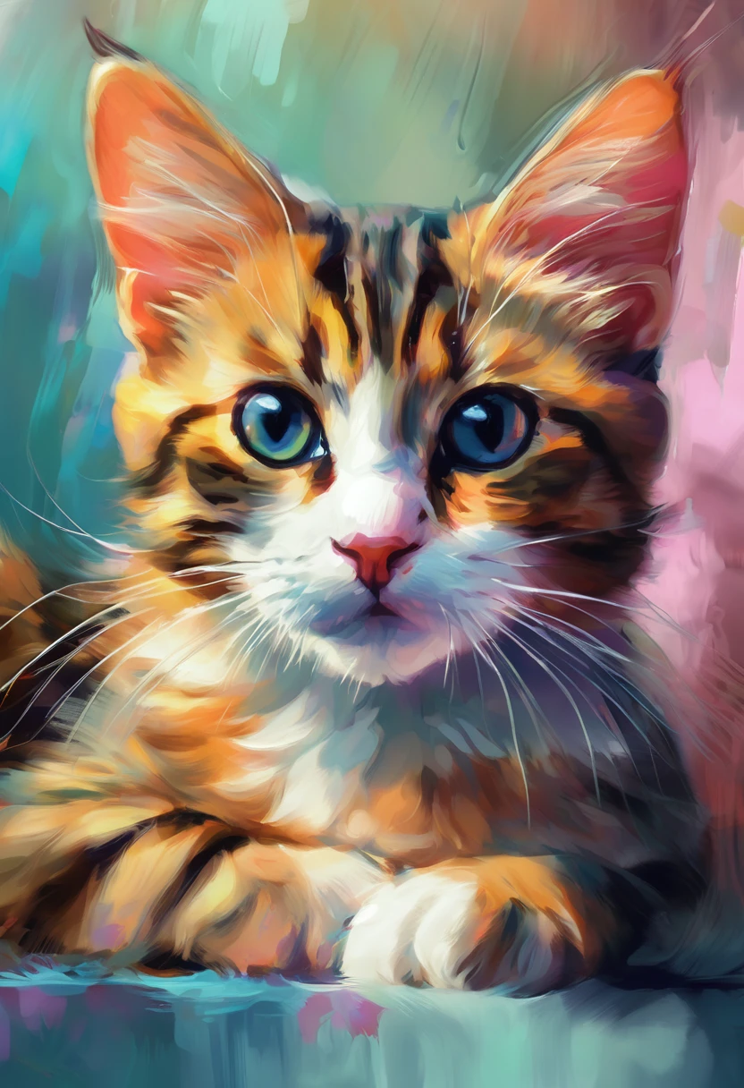 Painterly, Cute cat
