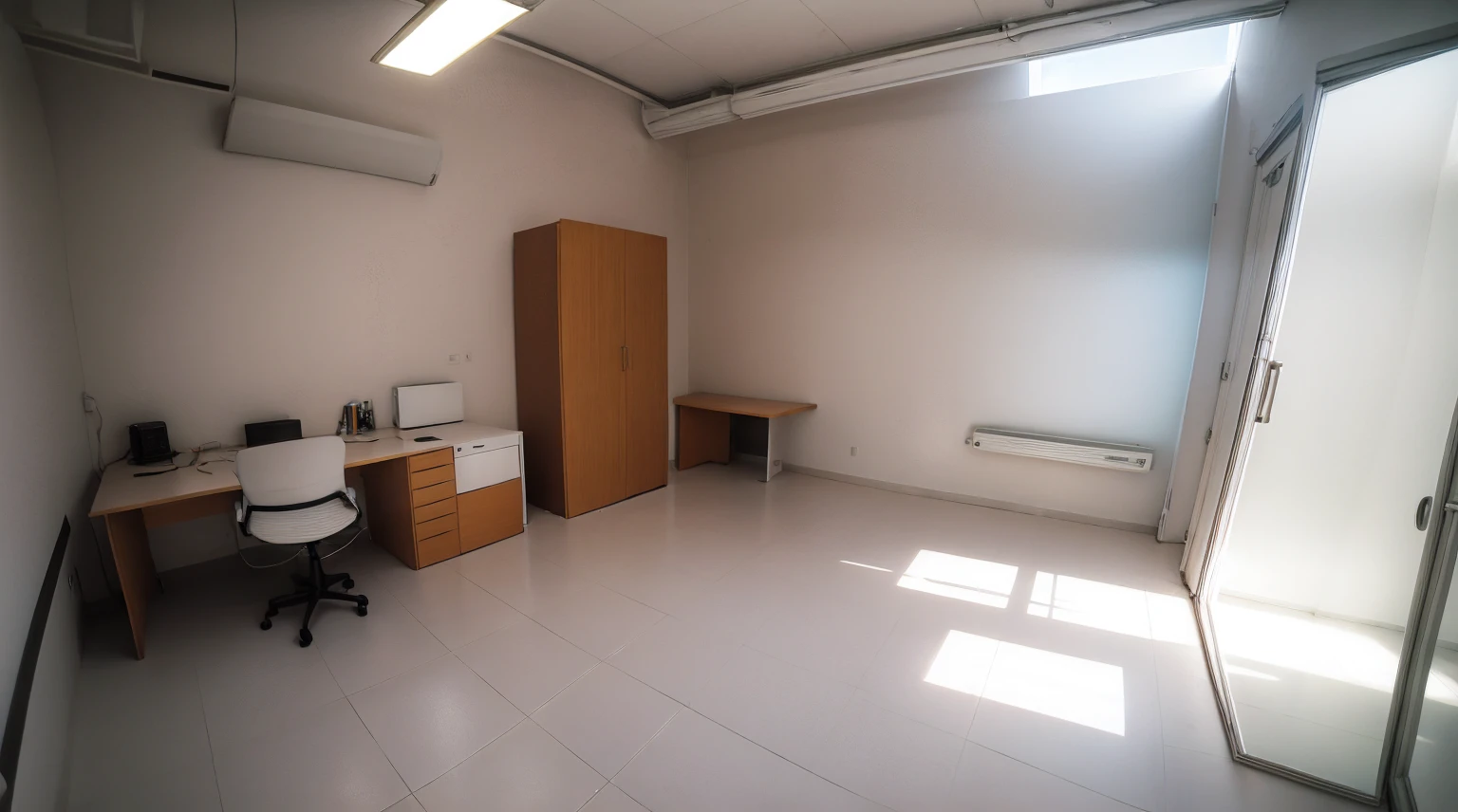 economy，Light of the sun，generally，Office Room，Front angle，with a lot of white space,Apartment,studio