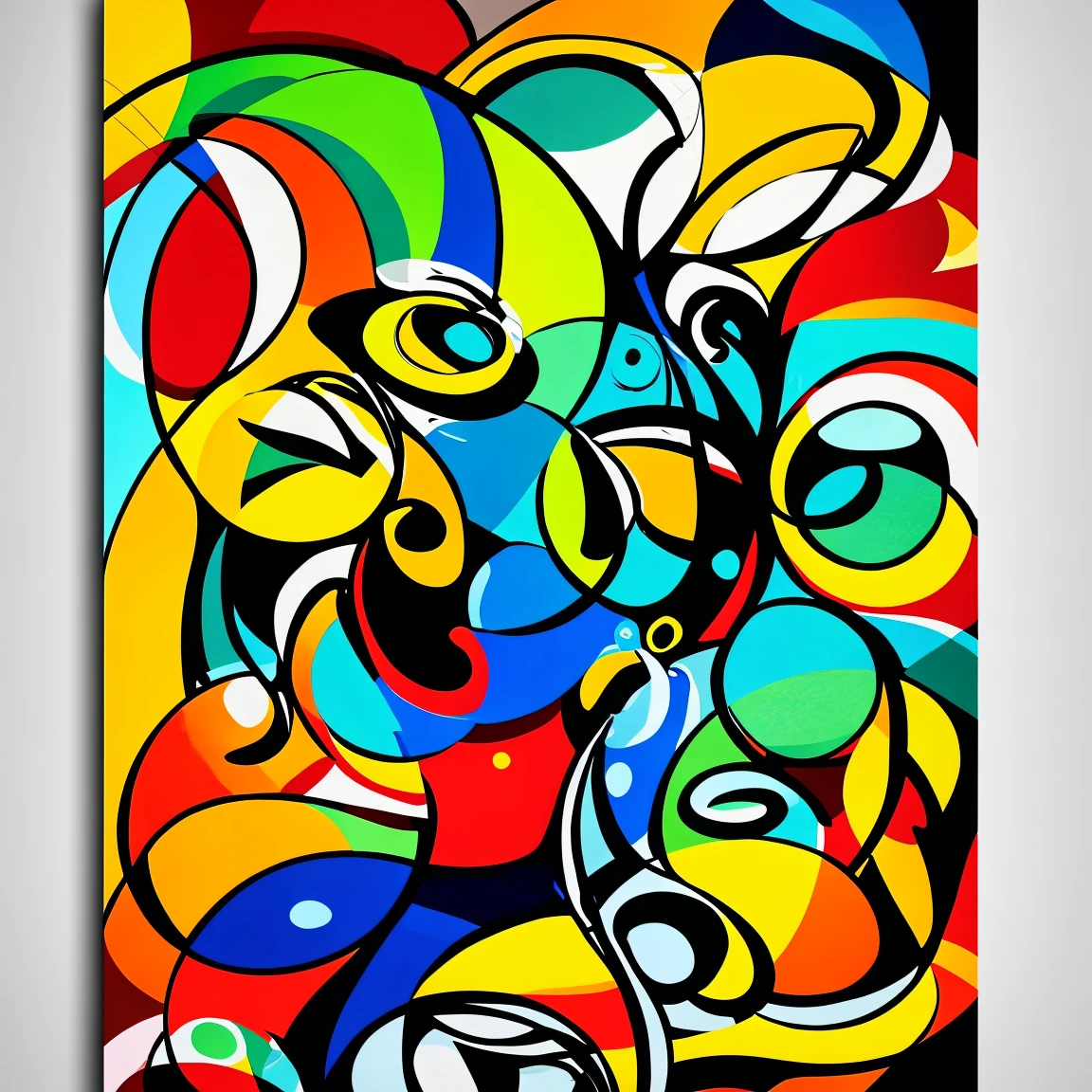 (modern expressionism artist:1.3), versatile 3 cool colors art design, ideal for stickers, t-shirts, posters, thick wide brush strokes