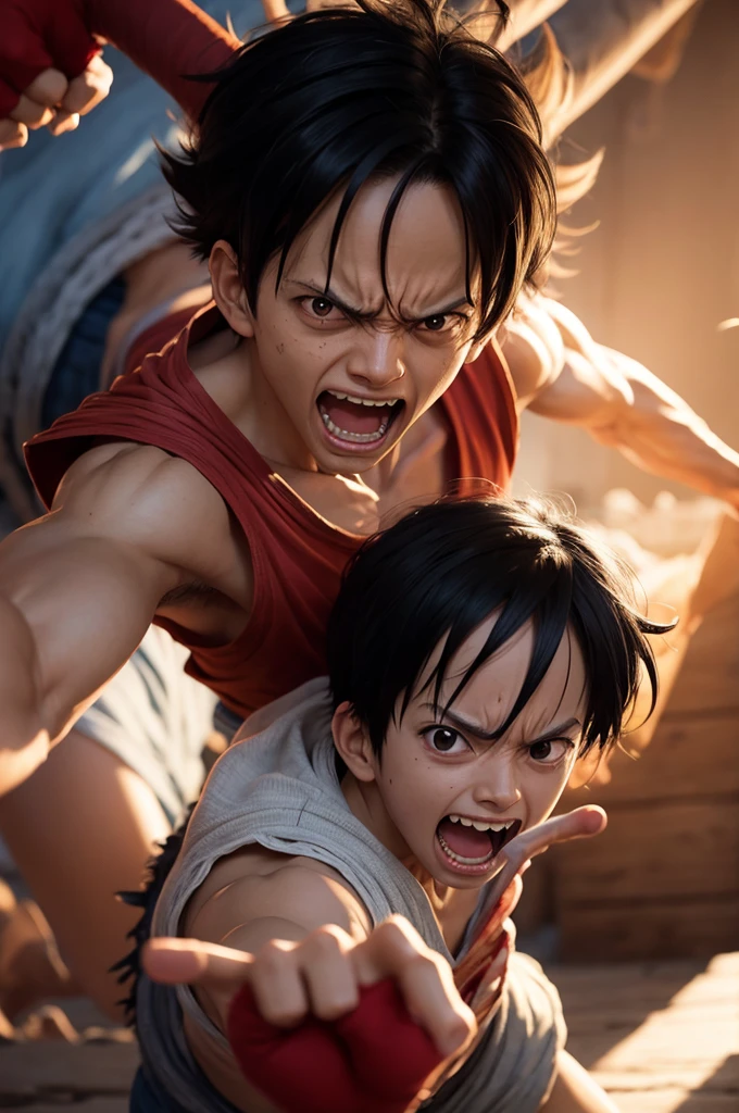 Luffy fighting