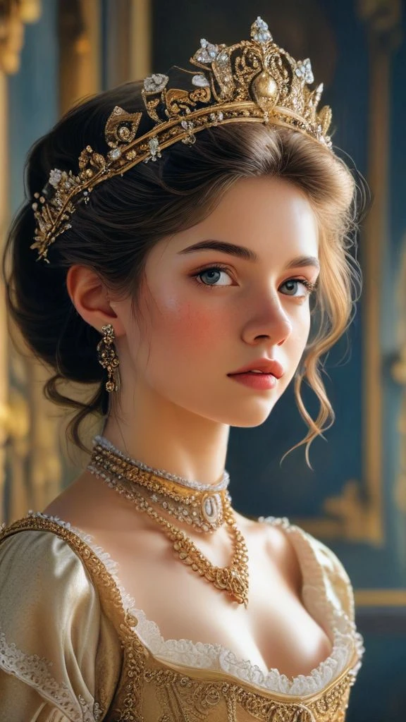 The photo faithfully depicts an intelligent young pretty woman