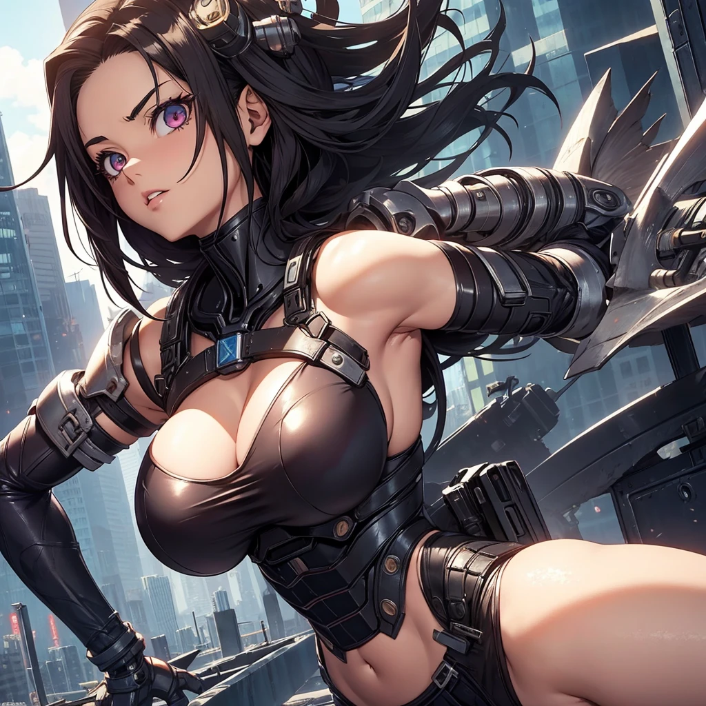 Battle angel alita, big boobs, big cyborg wings, sexy, she's in the city of salem