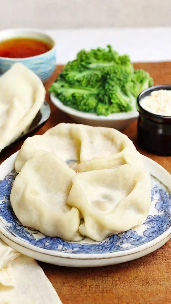 Highest quality, masterpiece, Baked dumplings、This is a dough made from wheat flour that is rolled out into a circle, then cut in half and baked.


