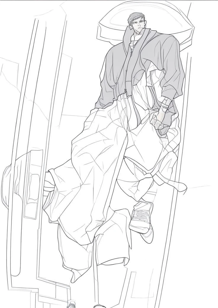 Changed his clothes into sports clothes 