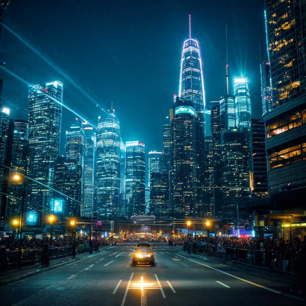 
A blend of sleek, high-tech aesthetics with dreamlike, soft visuals to create a sense of a floating, advanced city intertwined with elements of fantasy. Use a combination of cool blues and silvers for the cityscape to evoke a high-tech, serene atmosphere. Contrast with warm, glowing tones for the singer and scenes of emotional warmth to highlight her impact. Include intricate mechanical designs and smooth, reflective surfaces for the city and machines. Add fine, flowing details to the singer's appearance and the light emanating from her, creating a halo effect around her figure. Centralize the singer in the foreground, with the futuristic city as the backdrop. Show crowds of people gathered around, captivated by her presence, with light and music visually radiating from her.
。 High resolution, masterpiece, Highest quality, Intricate details, Very detailed, Clear focus, Delicate skin, practical skin texture, texture, Delicate eyes, Professional, 4K, Shot with Canon, 85mm, Shallow and deep,  Kodak Vision Color, Exactly, Very detailed, photograph_\(Extremist\), photographpractical, practical, Post-processing, Maximum details, Roughness, Real Life, Extremist practical, Photorealism, photographgraphy, 8K Ultra HD, photographgraphy
