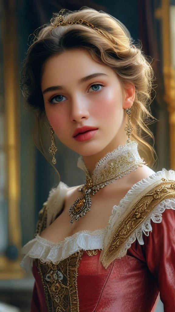 The photo faithfully depicts an intelligent young pretty woman