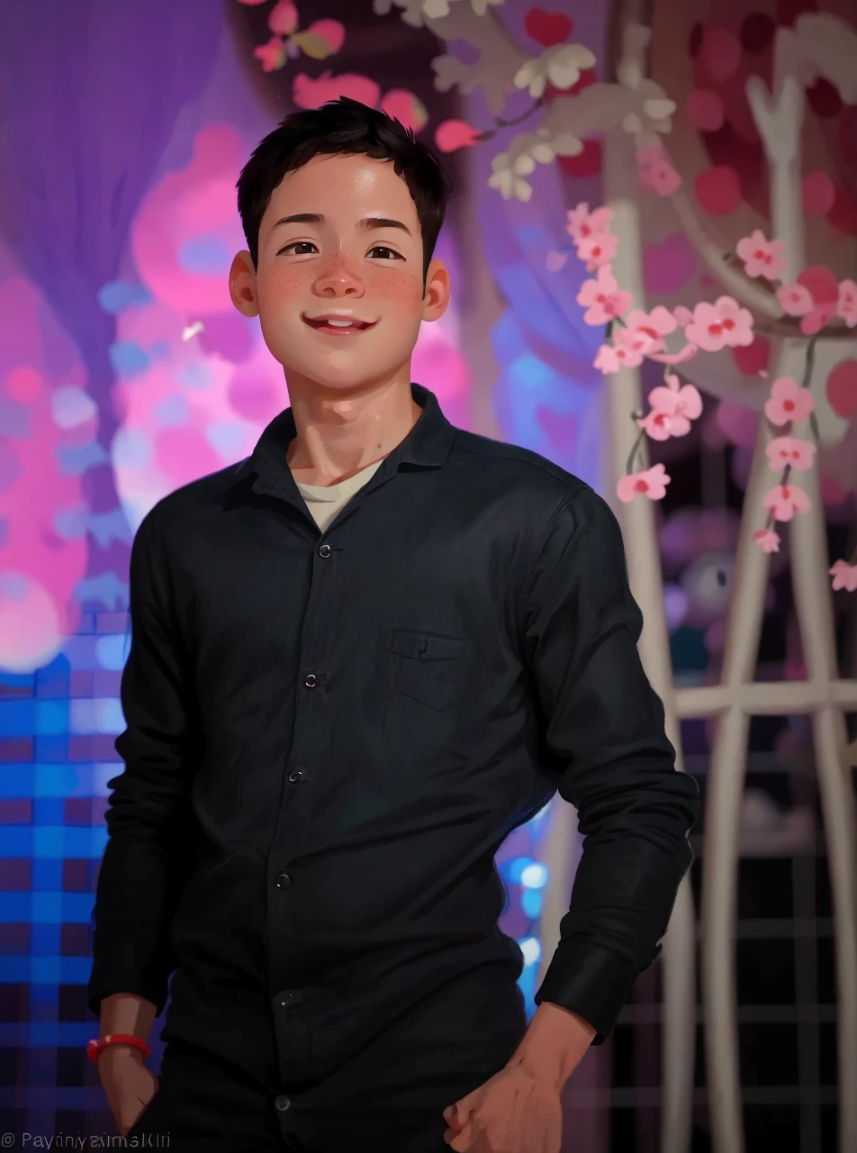 A boy, zoo, many balloons, happy, happy, perfect quality, clear focus (clutter - home: 0.8), (masterpiece: 1.2) (realistic: 1.2) (bokeh) (best quality) (detailed skin: 1.3) (complex details) (8K) (detail eyes) (sharp focus), (happy) full body, two children, clean background, long view composition, 85MM SHOT