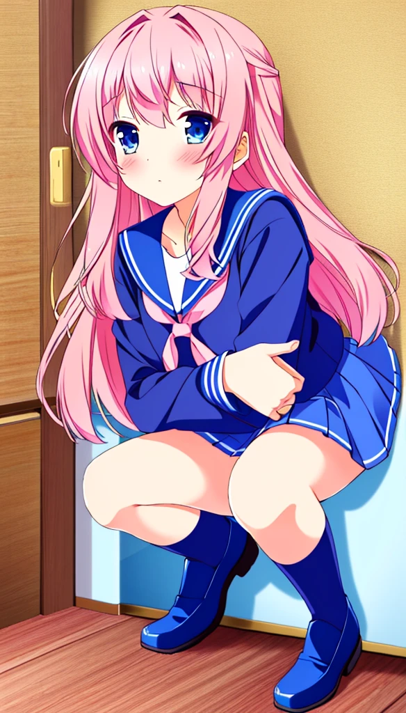 score_9, score_8_up, score_7_up, score_6_up, score_5_up, score_4_up, detailed hotel room , pale skin, pink hair, long hair, pigtails, bangs, makeup, long eyelashes, looking at viewer, skinny, ahegao, orgasm face, open mouth, emaciated, slender, blue pleaded skirt, white oversized shirt, black shiny pantyhose, white oversized socks over pantyhose, , kneeling ove a bed, , flat chest, 1femboy, solo, tiny penis, ripped pantyhose, showing asshole, lewd smile, detailed hotel room, anal sex, reverse cowgirl sex position, anal sex, 1 men, men head out of frame, large male, hairy men, fat men, men cock in femboy ass, cum in ass, 