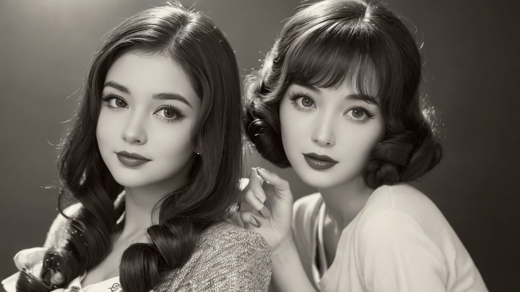 (1950s girl:1.3), (1girl:1.3), smile shyly, (highly detailed face), (extremely detailed beautiful face), (Early Showa hairstyle, retro hairstyle, 1950 fashionable clothing, oldies fashion:1.3), (Best Quality:1.4), (Ultra-detailed), extremely detailed CG unified 8k wallpaper, Realistic portrait, Beautiful detailed, High-definition raw color photos, professional photography, (fine face:1.2), focus on women, (oldies, oldies songs, Old photos, retro photos, sepia photos, valuable photos that give you a sense of the times), A scene from a retro movie from the 1950s,