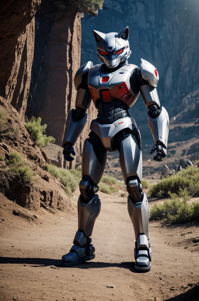 A robotic anime wolf